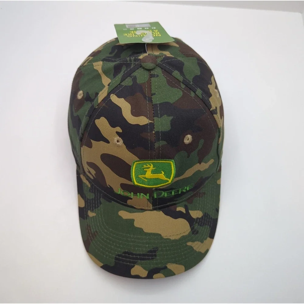 John Deere Camo Snapback Hat Embroidered Logo Camouflage Baseball Cap